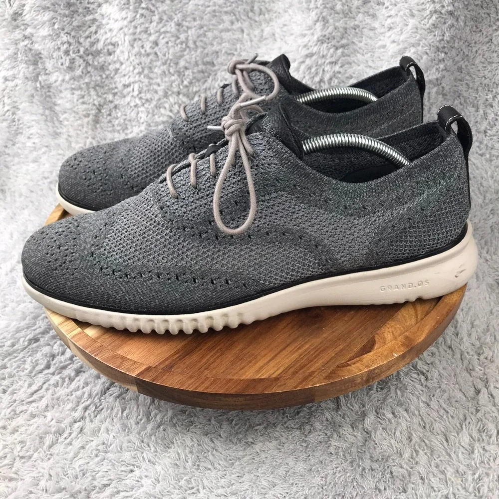 Cole Haan 2.Zerogrand Stitchlite Oxford Mens‎ 11M Gray Knit Derby Dress Sneaker